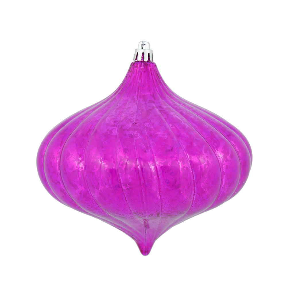 6 Inch Shiny Mercury Onion Ornament: Set Of 4