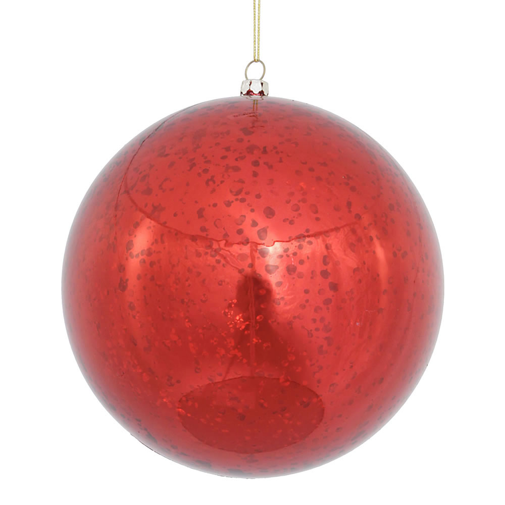 6 Inch Shiny Mercury Ball Ornament: Set Of 4