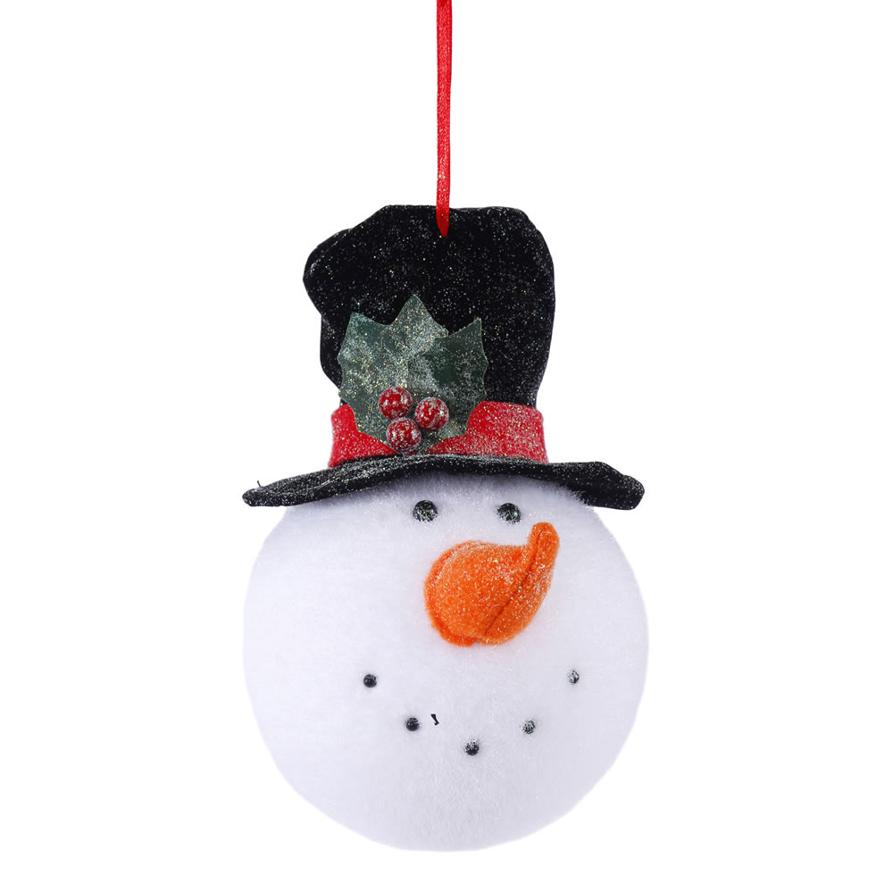 Snowman Head With Black Head Ornament