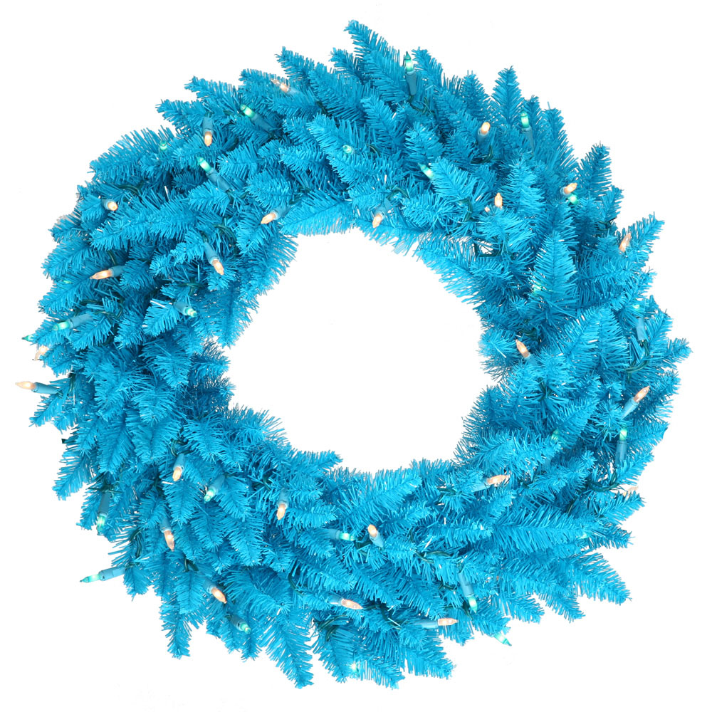 Sky Blue Fir Wreath
