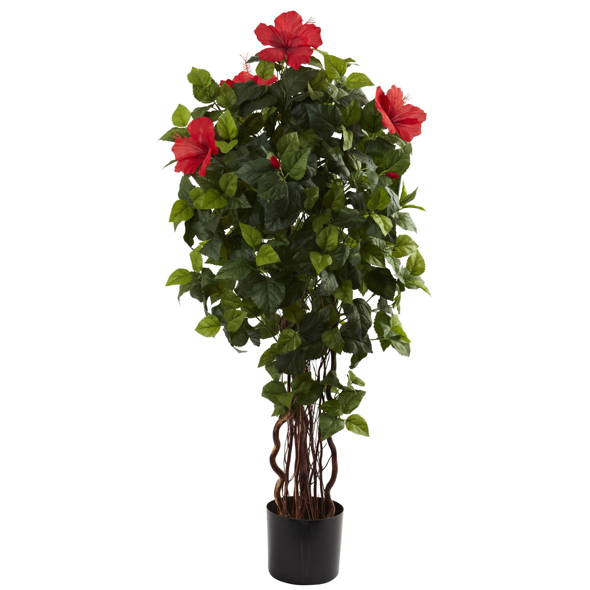4 Foot Artificial Hibiscus Tree : Potted