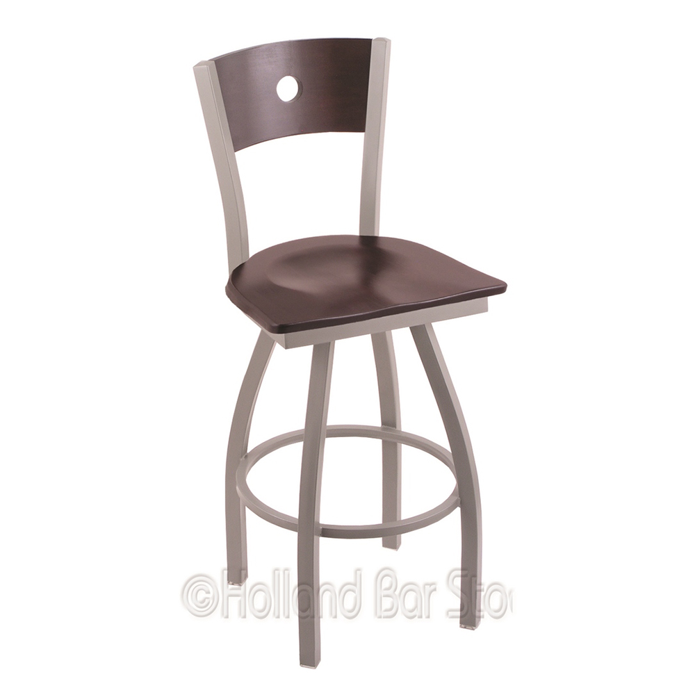 Xl830 36 Inch Voltaire Swivel Heavy Duty Stool W/ Extra Wide Wood Seat/back