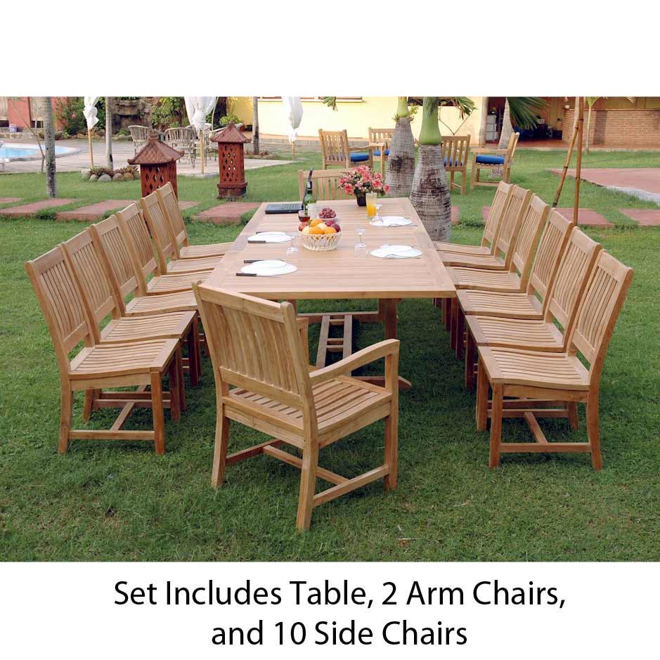 Teak Extension Valencia Table With 12 Rialto Dining Chairs