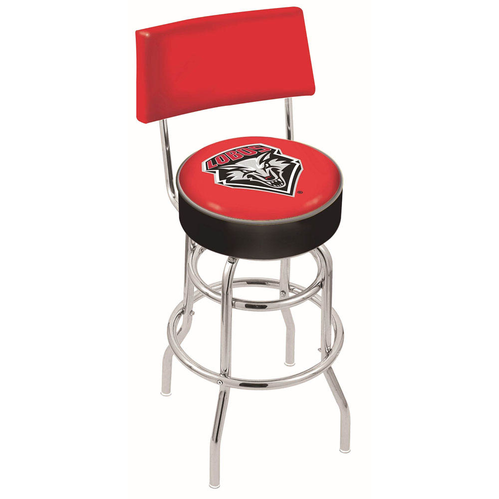 30 Inch Chrome 2-ring New Mexico Swivel Counter Stool W/ Back