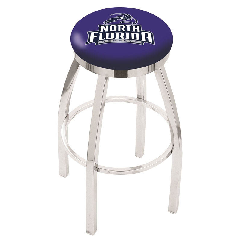30 Inch Chrome North Florida Swivel Counter Stool W/ Accent Ring