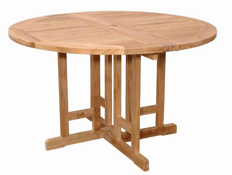 Teak 47 Inch Butterfly Round Folding Table