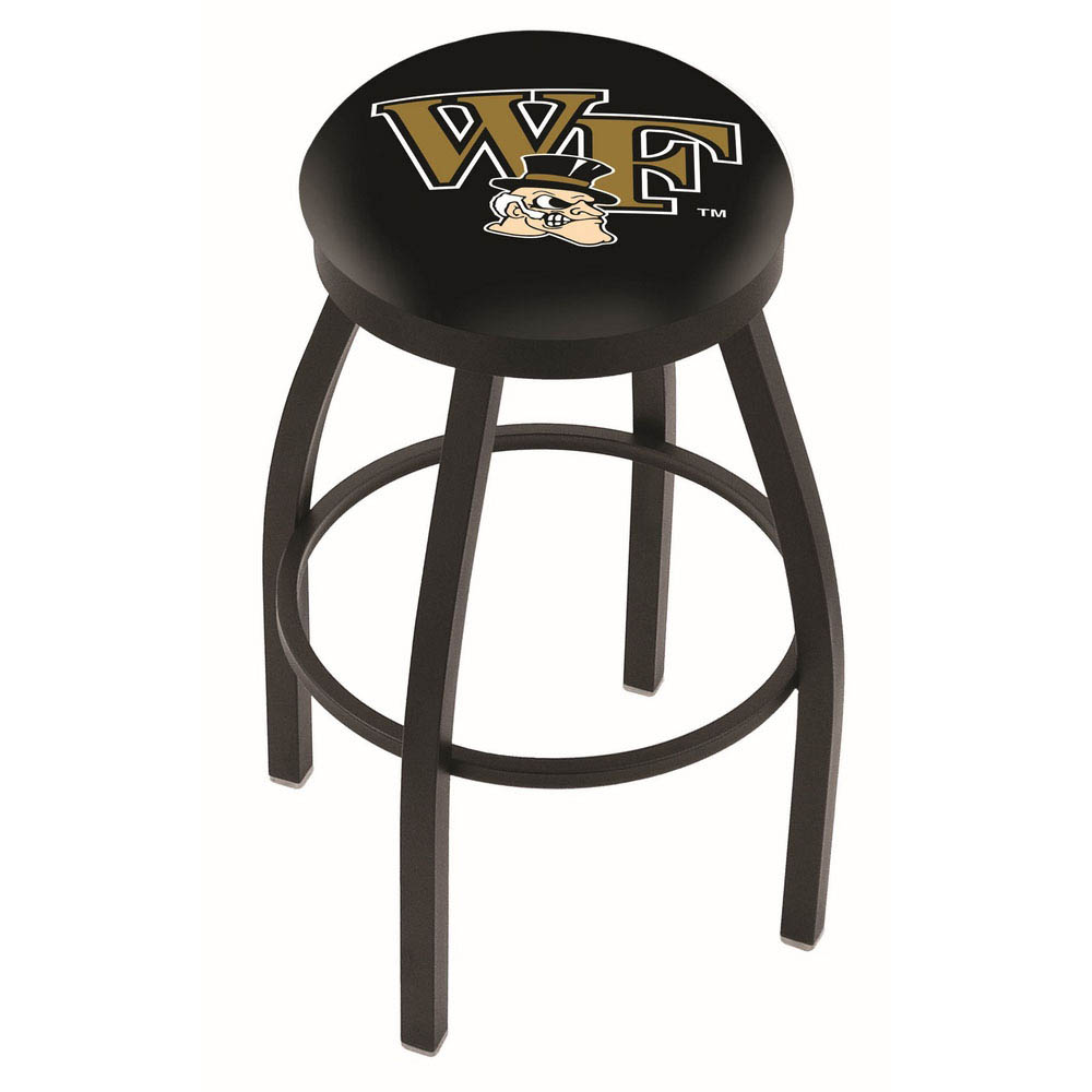 25 Inch Black Wake Forest Swivel Bar Stool W/ Accent Ring