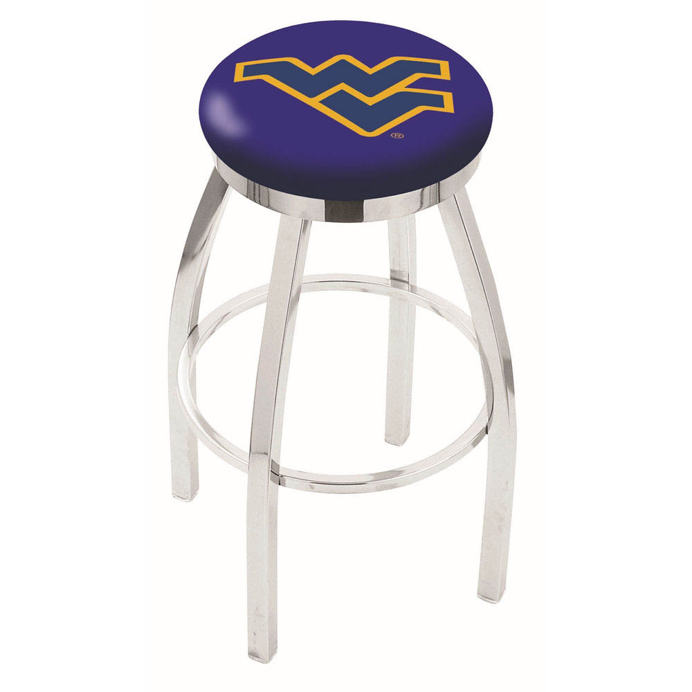 30 Inch Chrome West Virginia Swivel Counter Stool W/ Accent Ring
