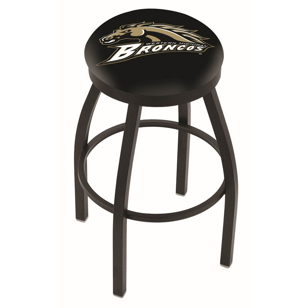 30 Inch Black Western Michigan Swivel Counter Stool W/ Accent Ring