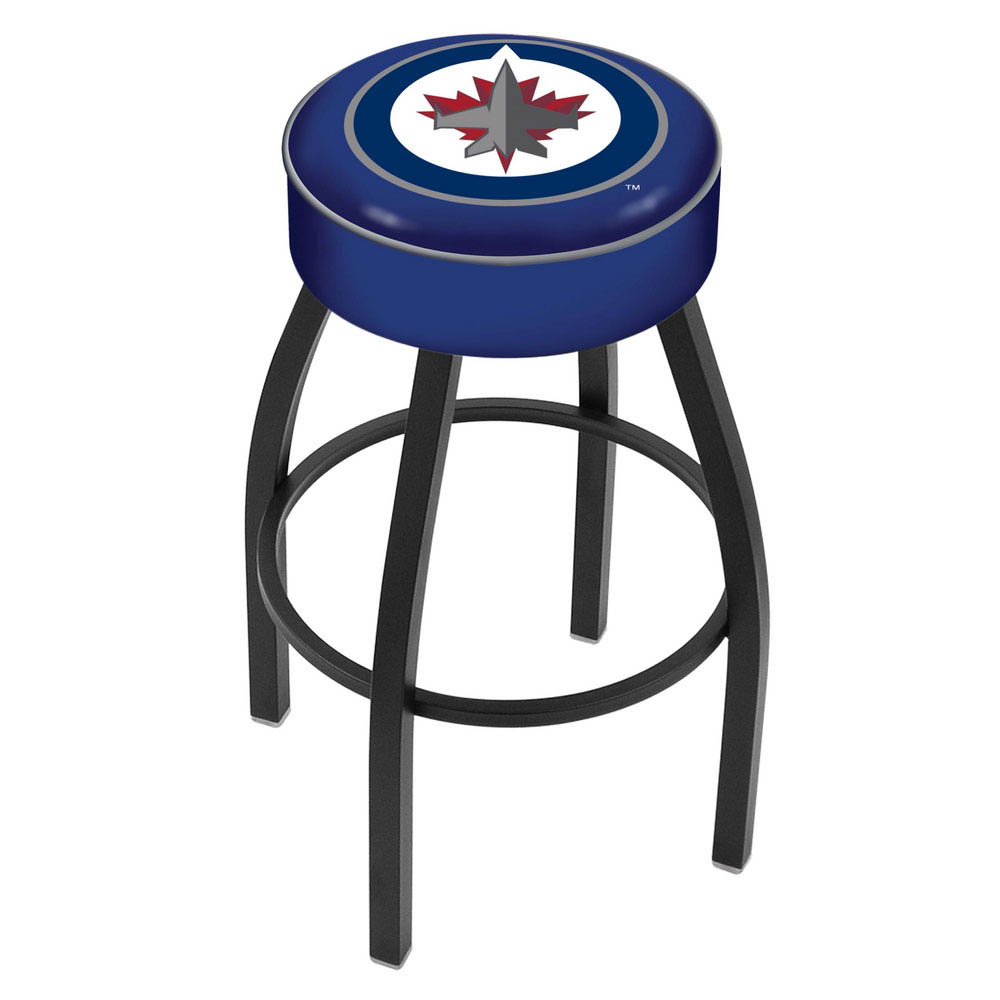 25 Inch Winnipeg Jets Logo Swivel Bar Stool W/ Black Base