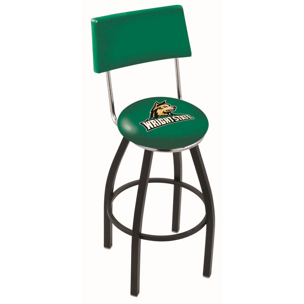 30 Inch Black Wright State Swivel Counter Stool W/ Back