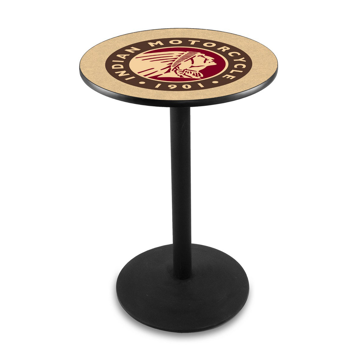 Indian Motorcycle Logo Pub Bar Table With Round Stand
