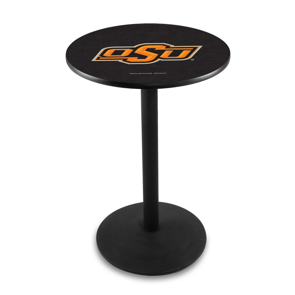 Oklahoma State University Logo Pub Bar Table With Round Stand