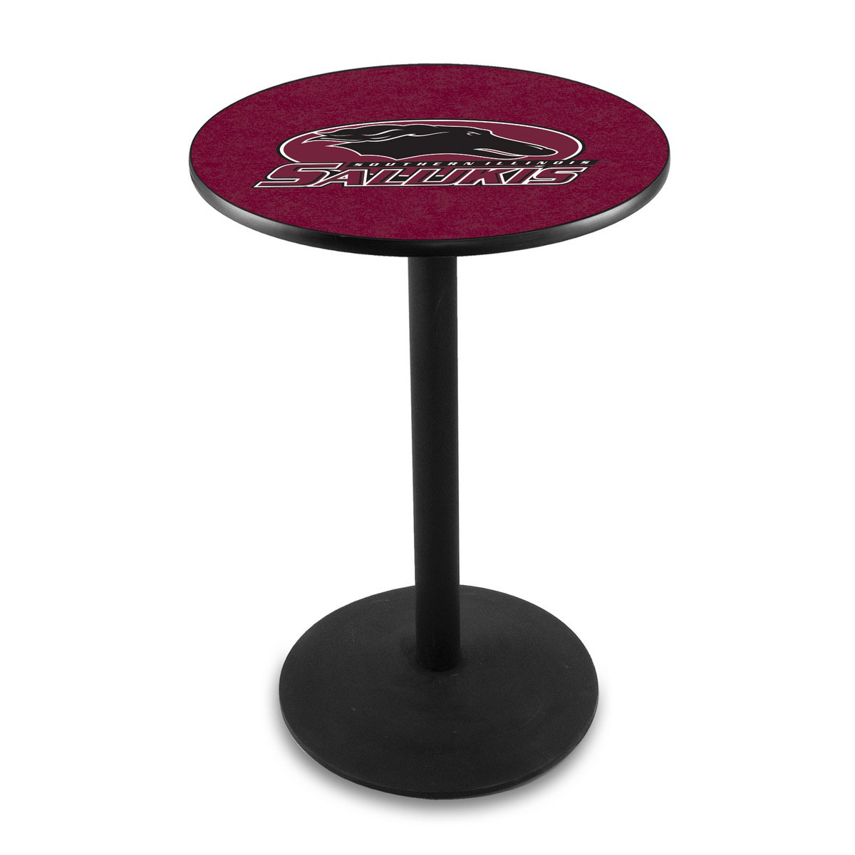 Southern Illinois University Logo Pub Bar Table With Round Stand