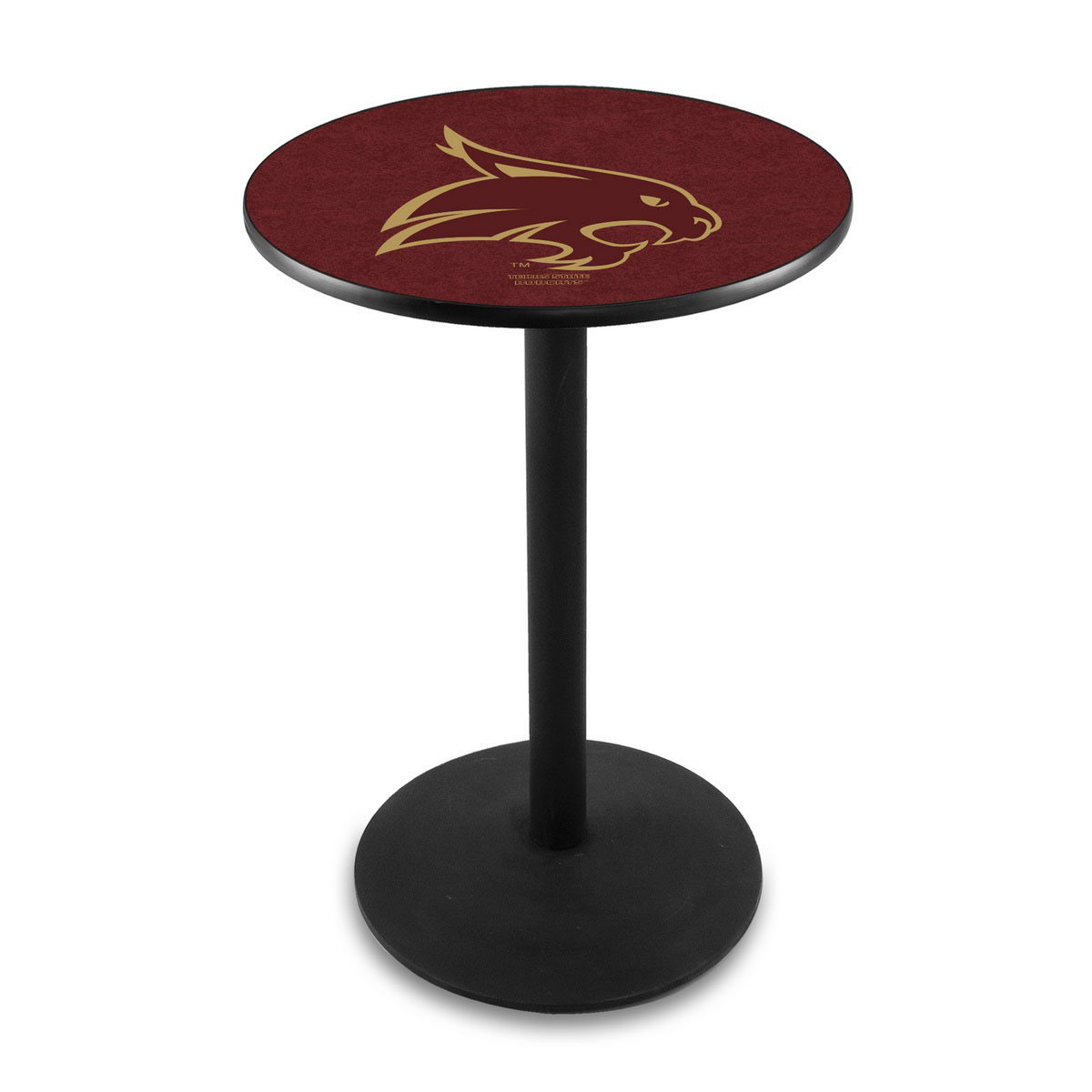 Texas State University Logo Pub Bar Table With Round Stand