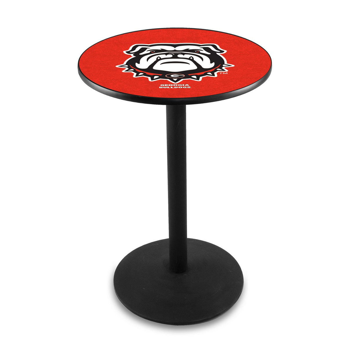 University Of Georgia (bulldog) Logo Pub Bar Table With Round Stand