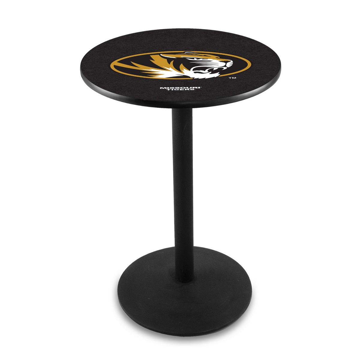 University Of Missouri Logo Pub Bar Table With Round Stand