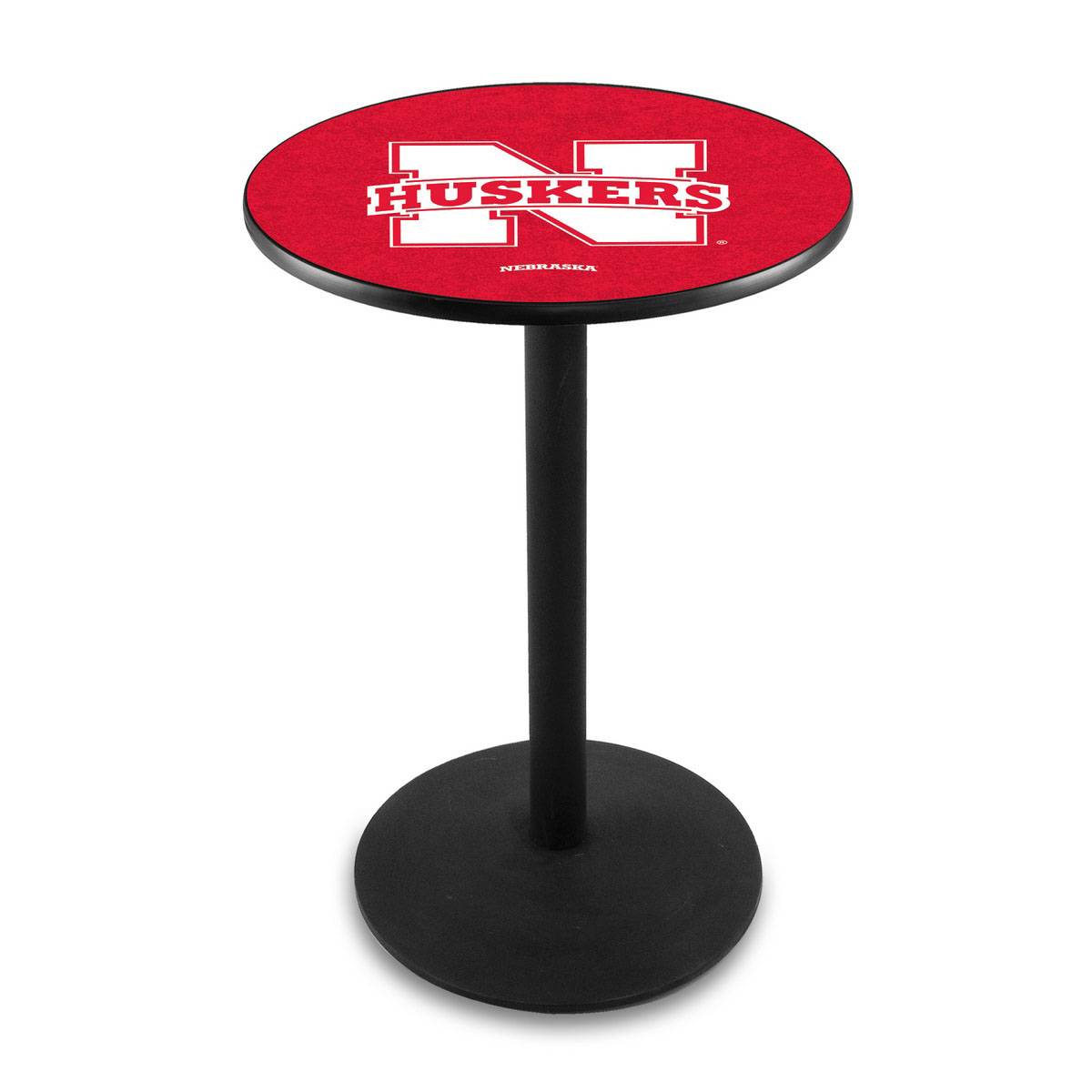 University Of Nebraska Logo Pub Bar Table With Round Stand