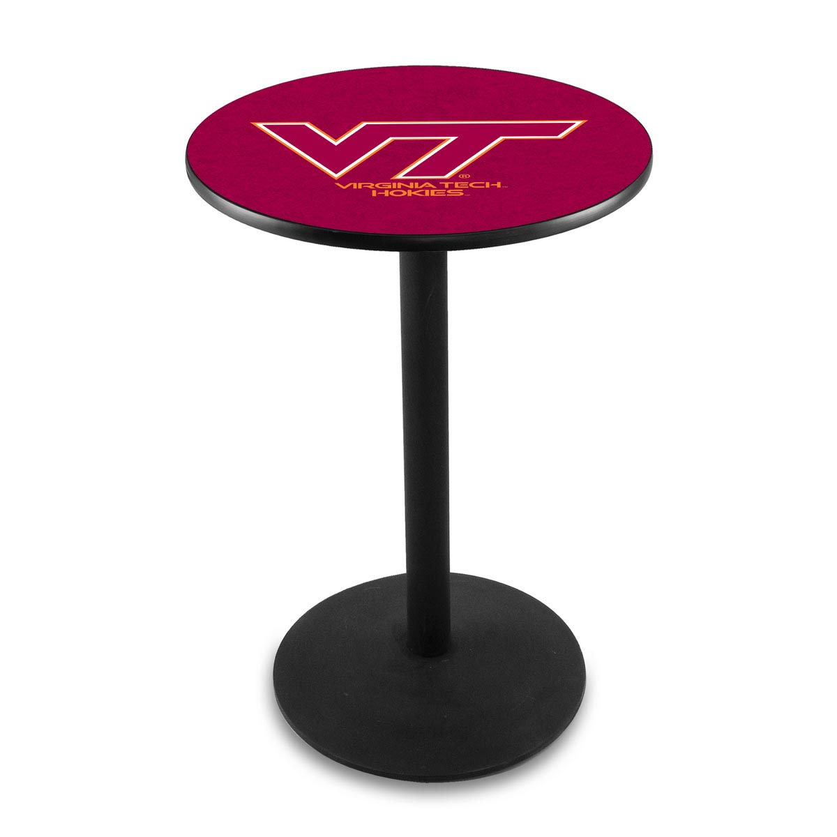Virginia Tech University Logo Pub Bar Table With Round Stand
