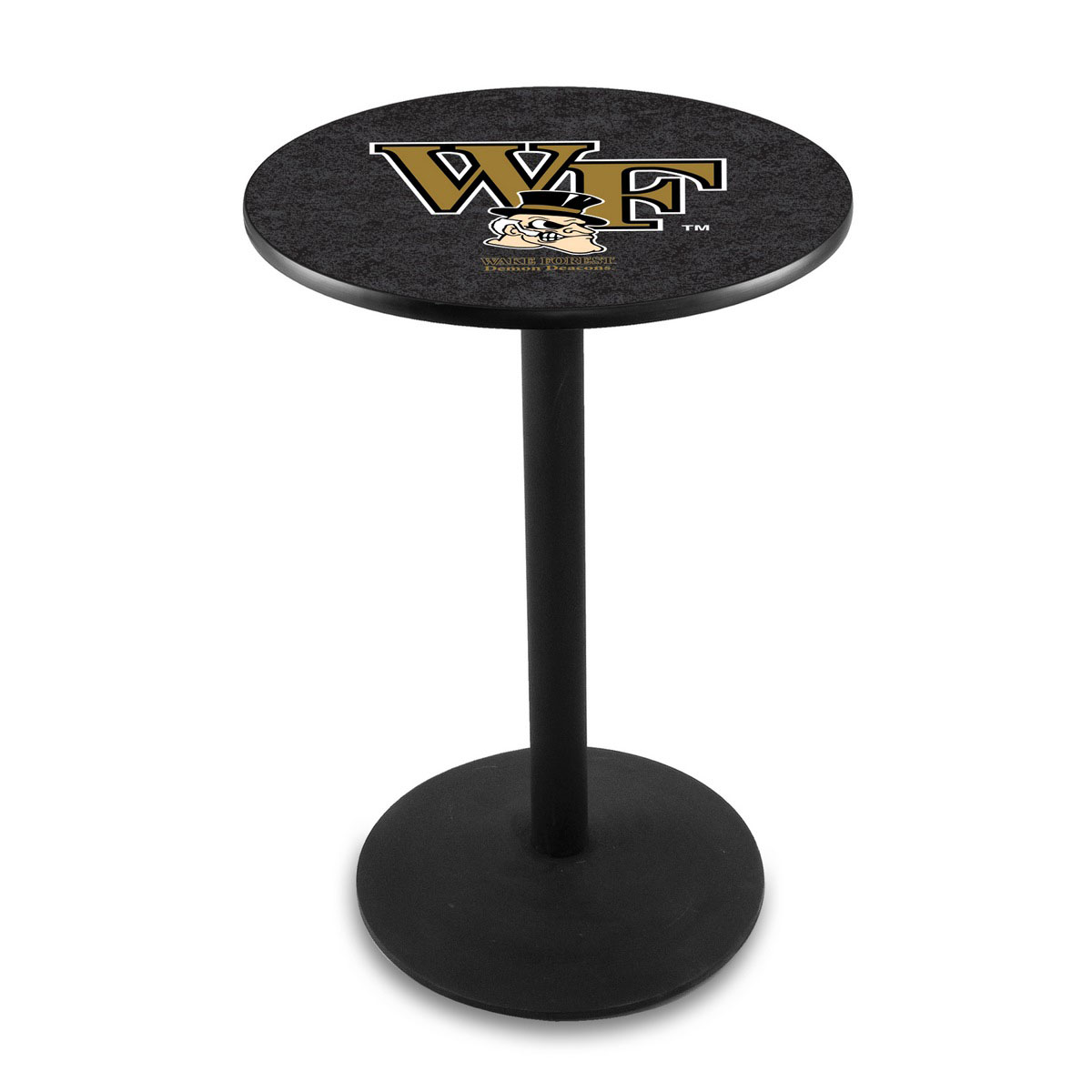 Wake Forest University Logo Pub Bar Table With Round Stand