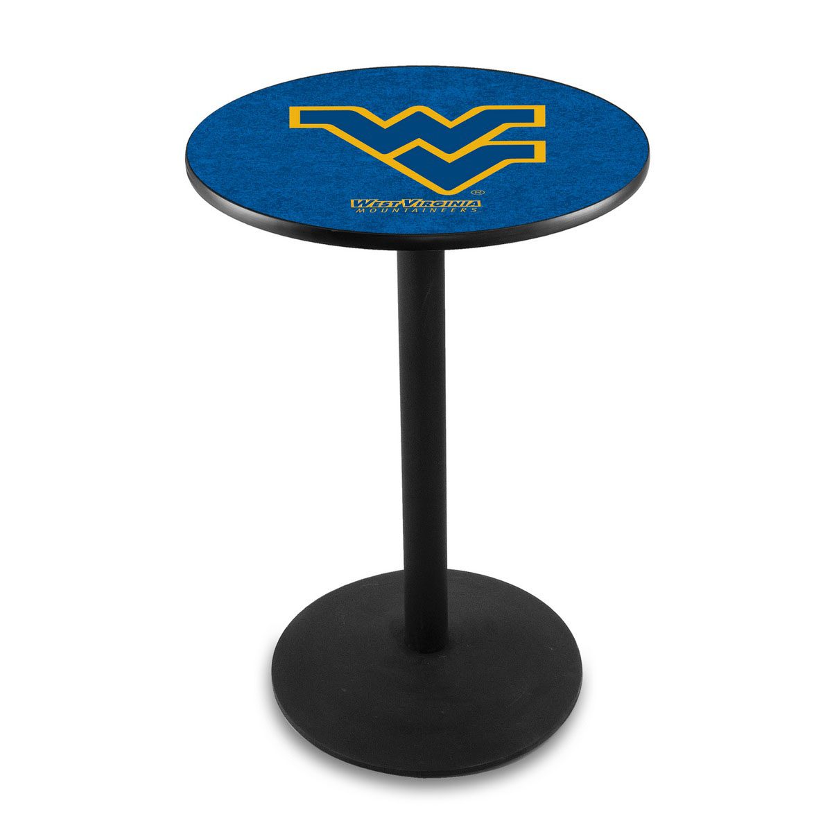 West Virginia University Logo Pub Bar Table With Round Stand