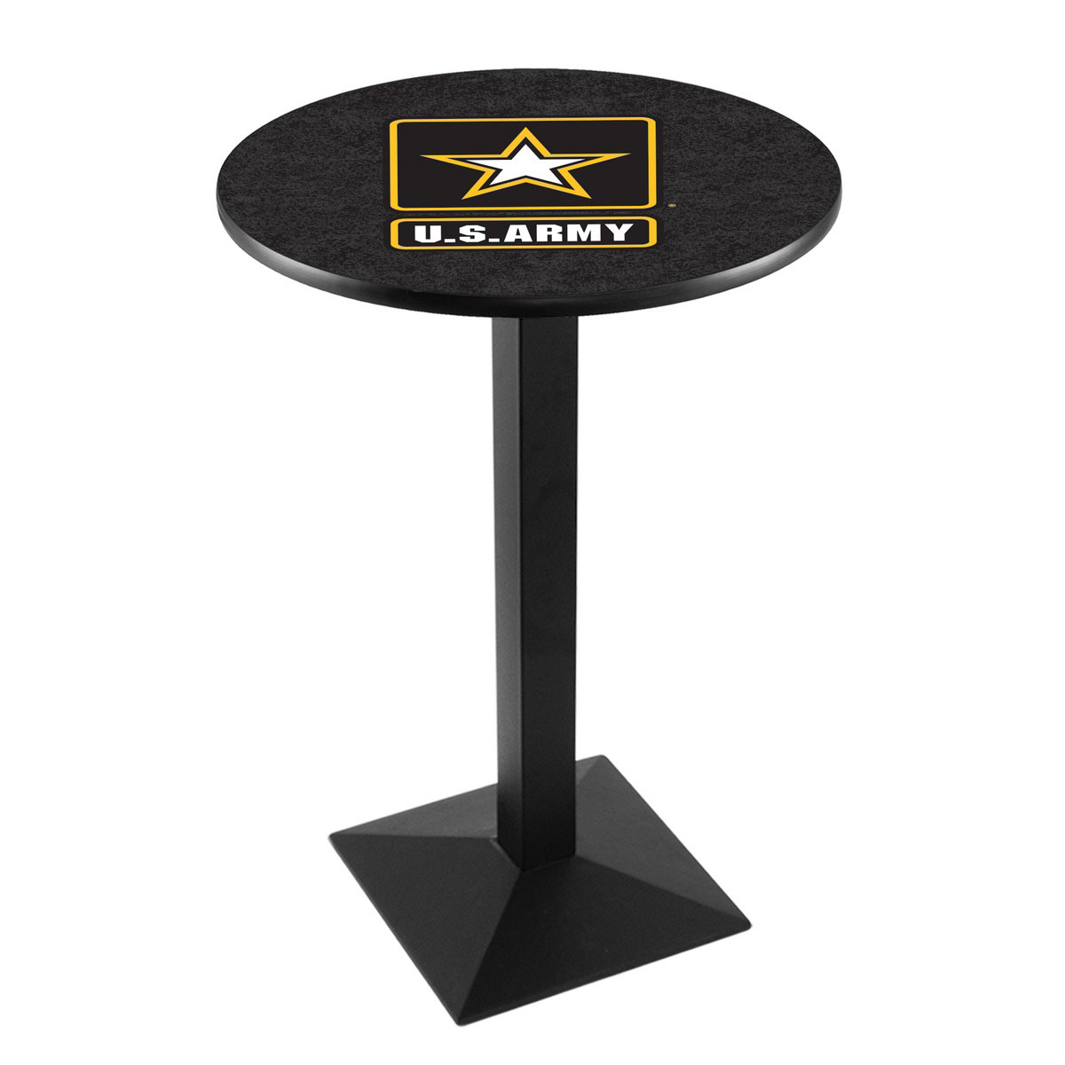 United States Army Logo Pub Bar Table With Square Stand