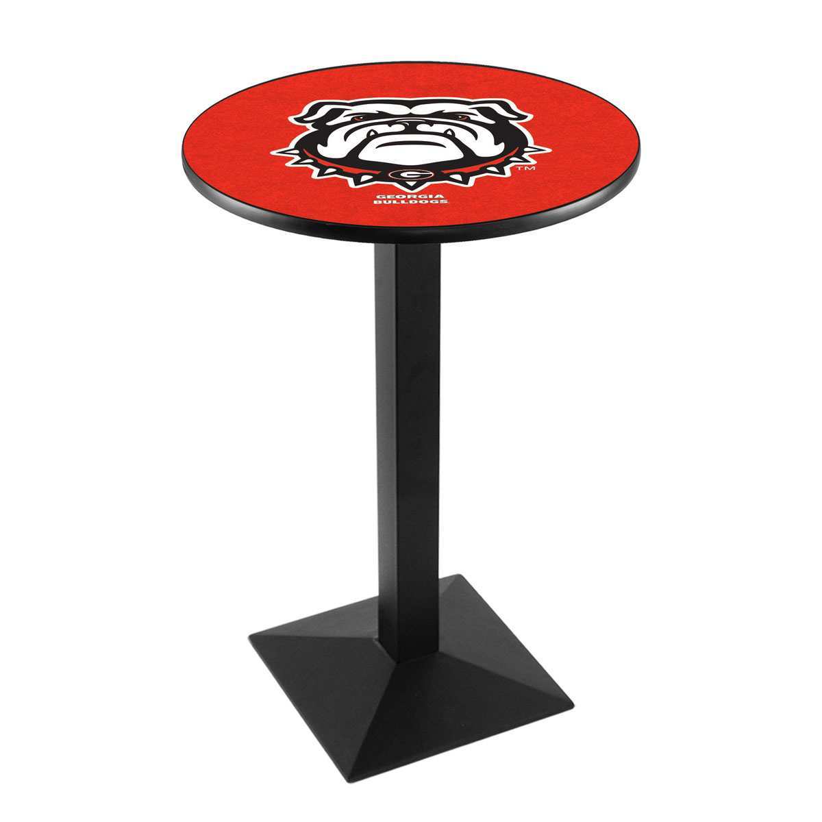 University Of Georgia (bulldog) Logo Pub Bar Table With Square Stand