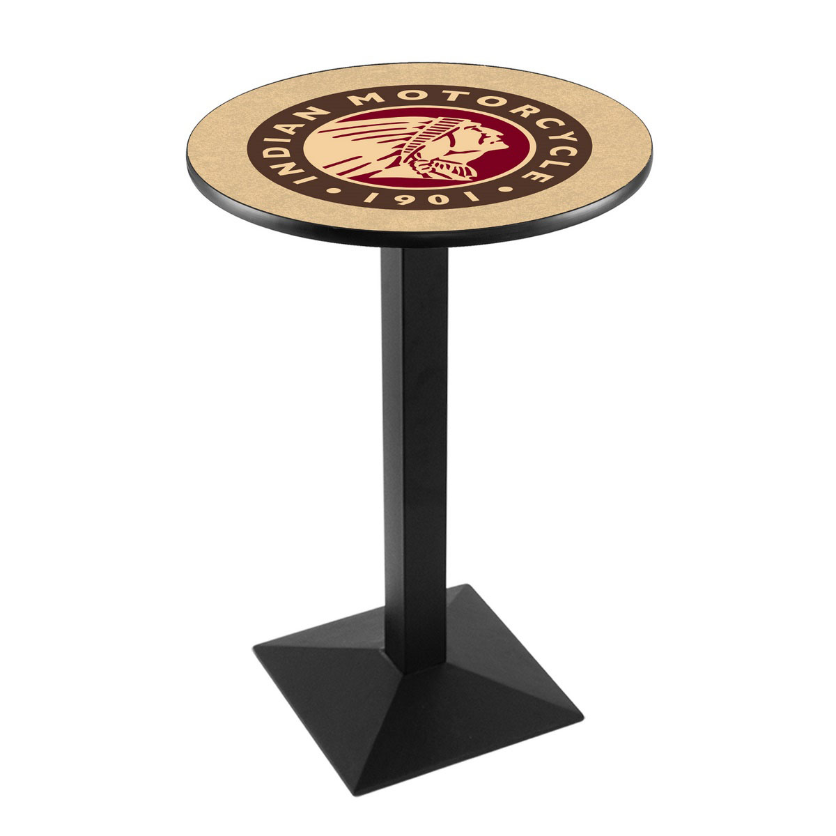 Indian Motorcycle Logo Pub Bar Table With Square Stand