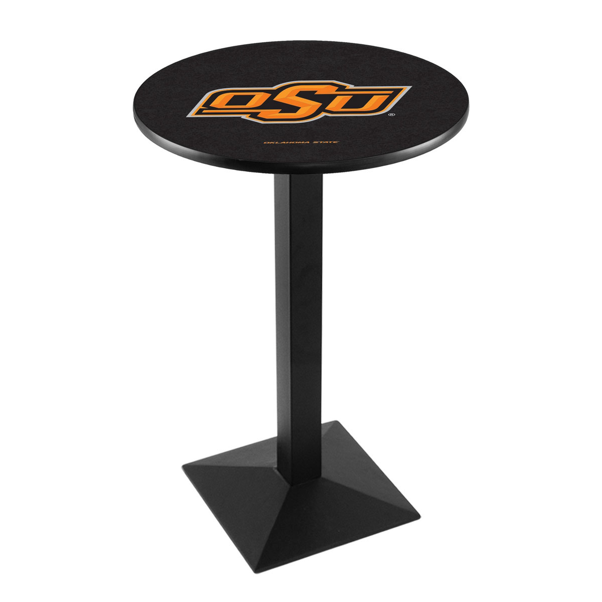 Oklahoma State University Logo Pub Bar Table With Square Stand
