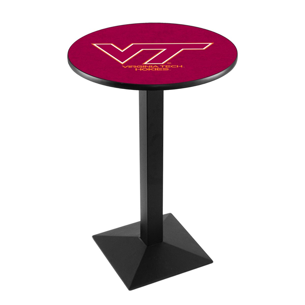 Virginia Tech University Logo Pub Bar Table With Square Stand