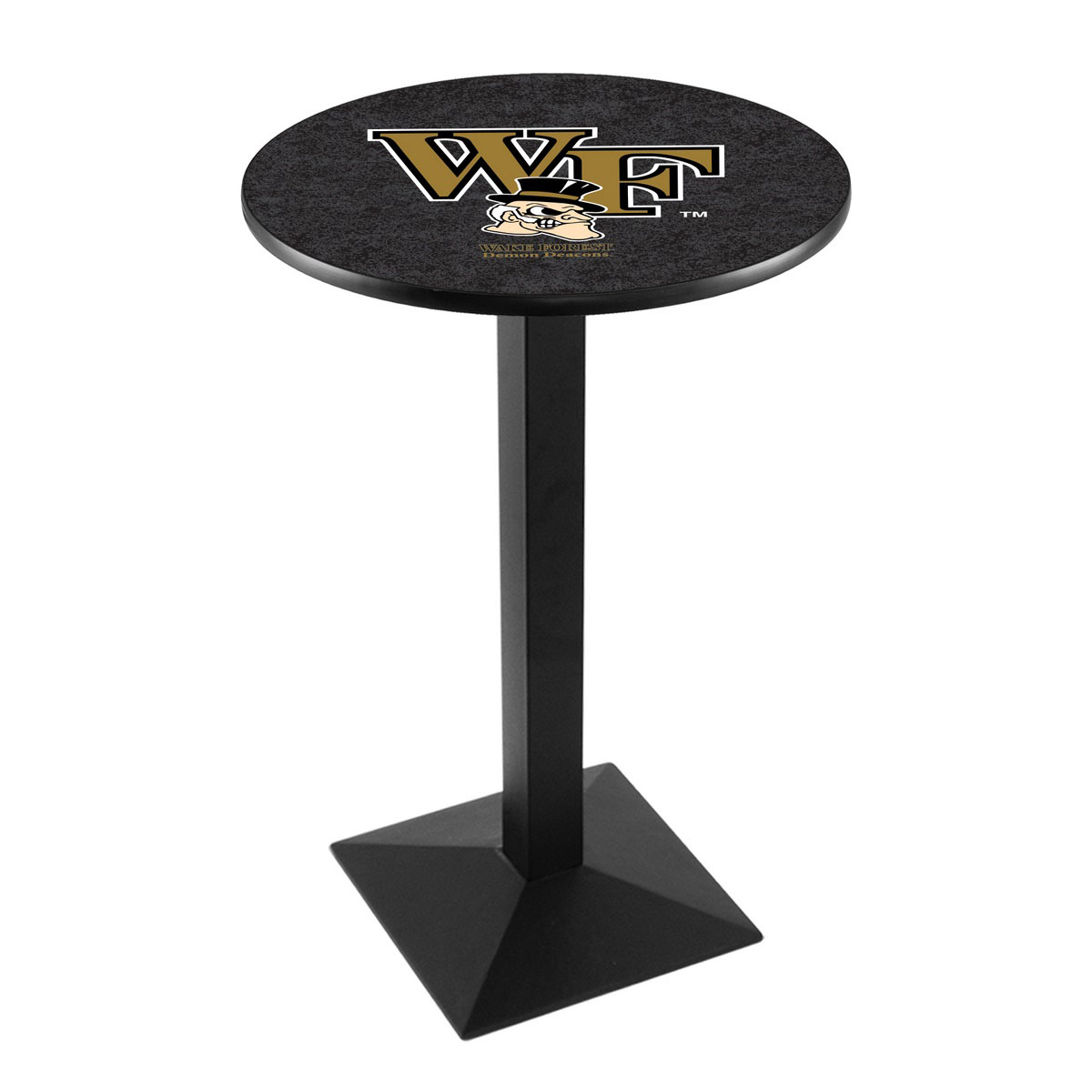 Wake Forest University Logo Pub Bar Table With Square Stand
