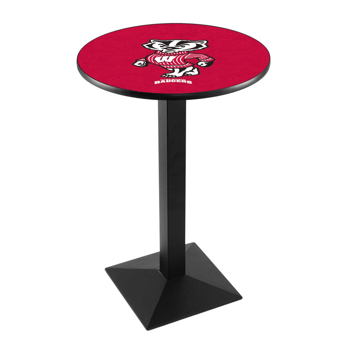 University Of Wisconsin (badger) Logo Pub Bar Table With Square Stand
