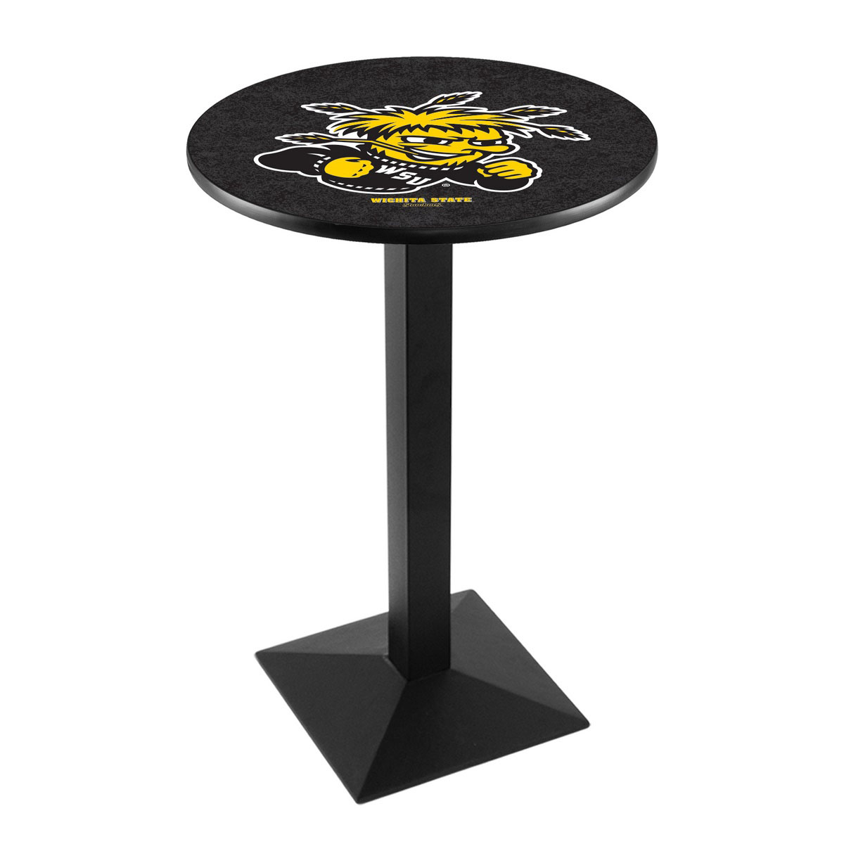 Wichita State University Logo Pub Bar Table With Square Stand