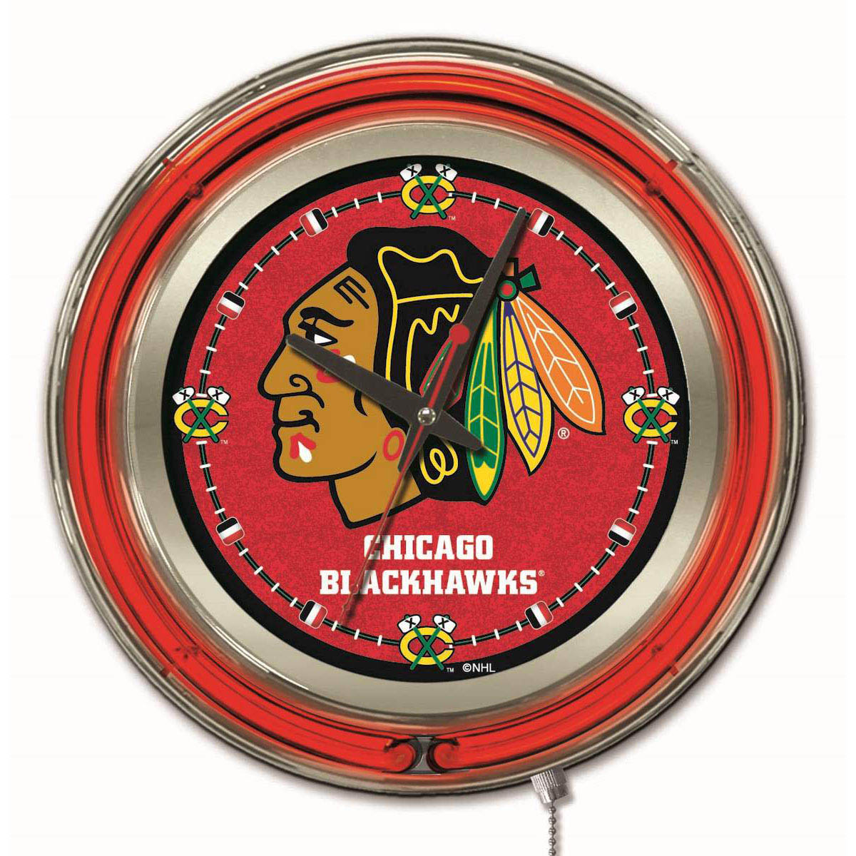 15 Inch Chicago Blackhawks Neon Clock