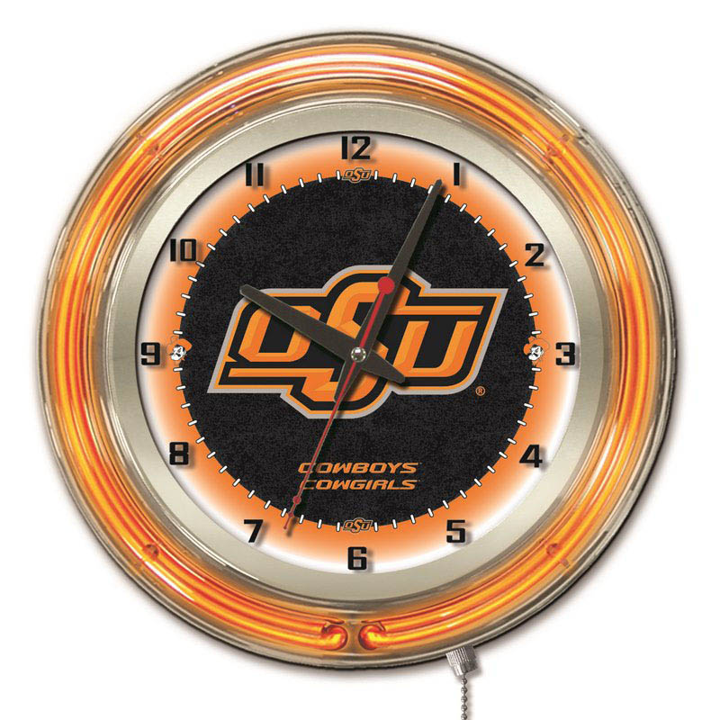 19 Inch Oklahoma State Neon Clock