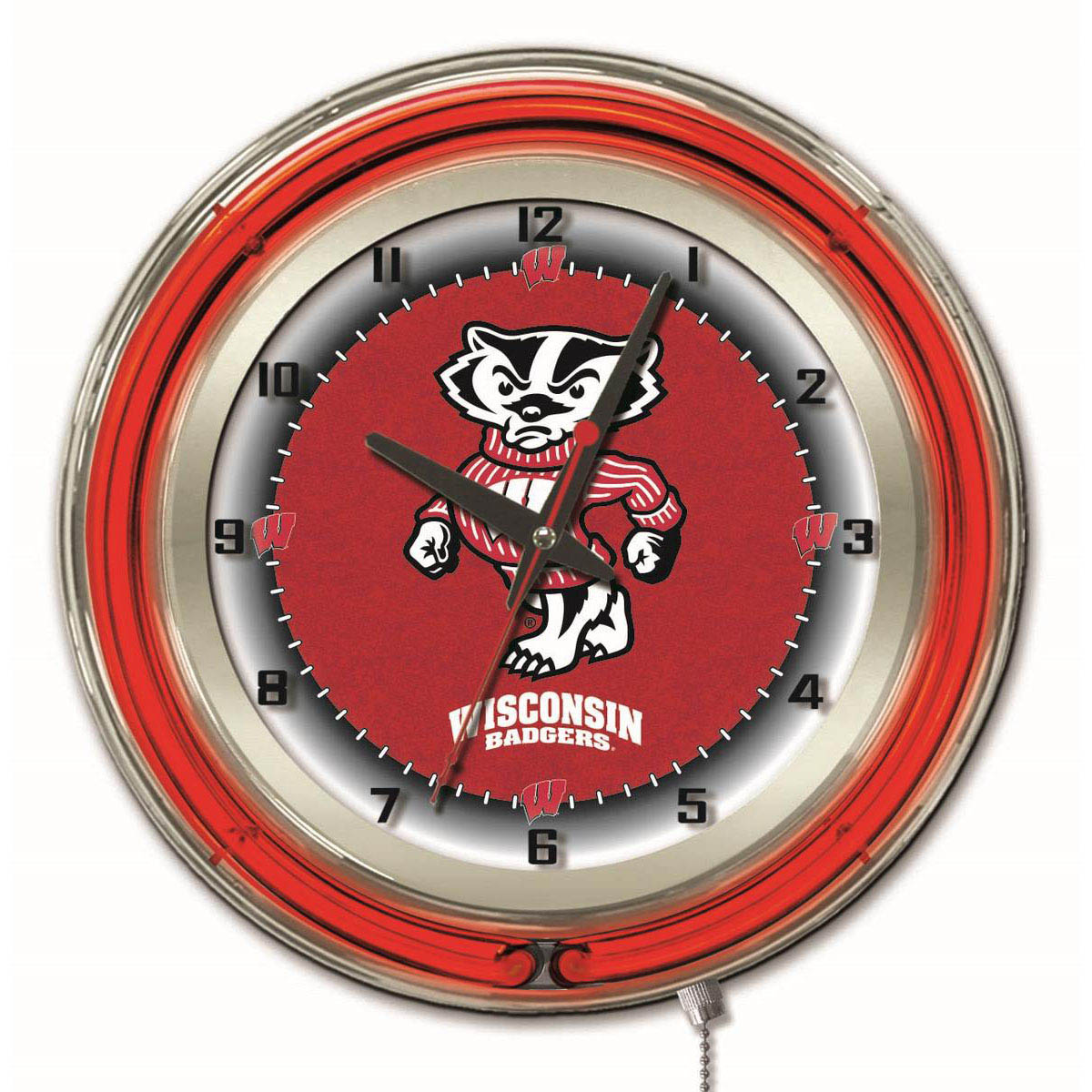 19 Inch Wisconsin Badger Neon Clock