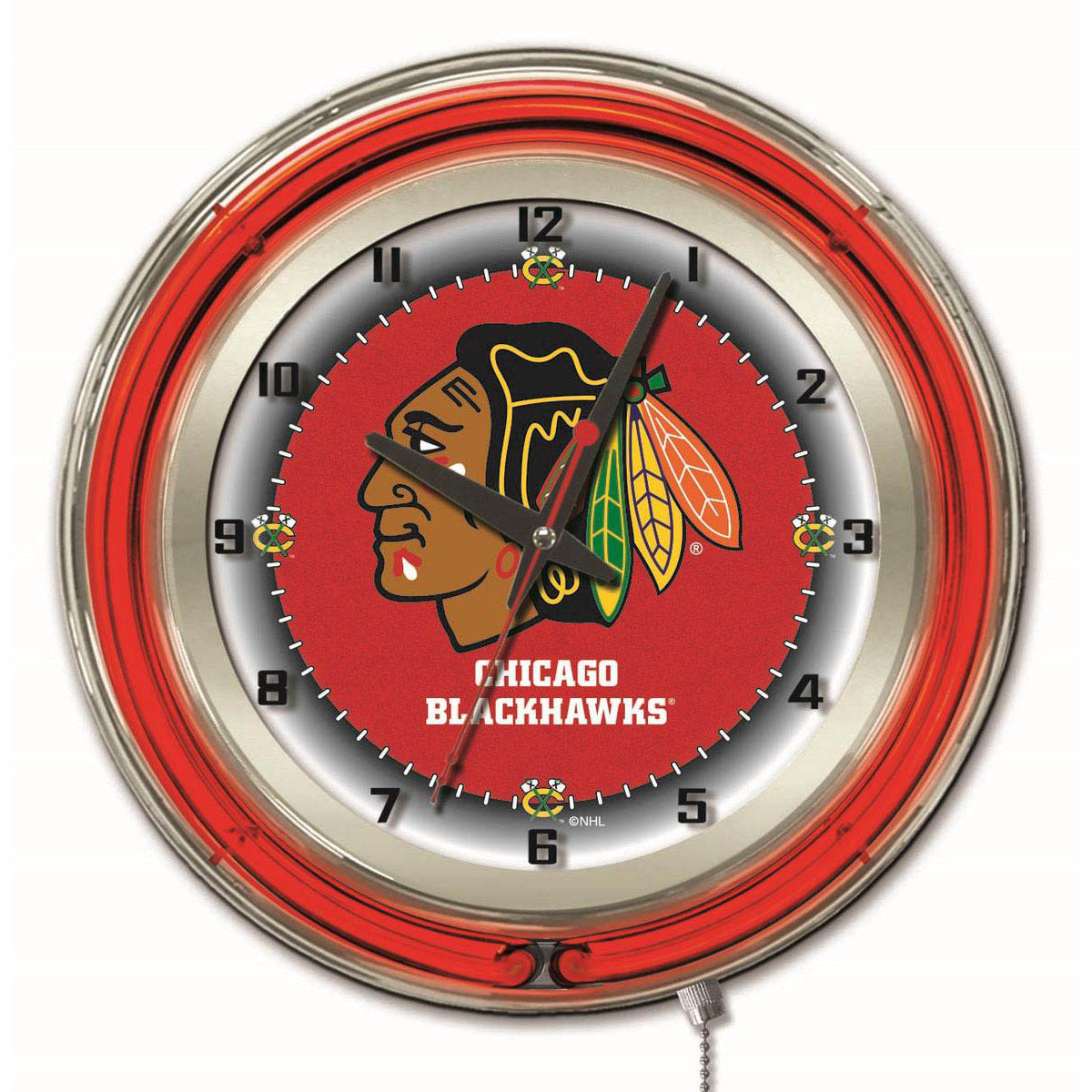 19 Inch Chicago Blackhawks Neon Clock