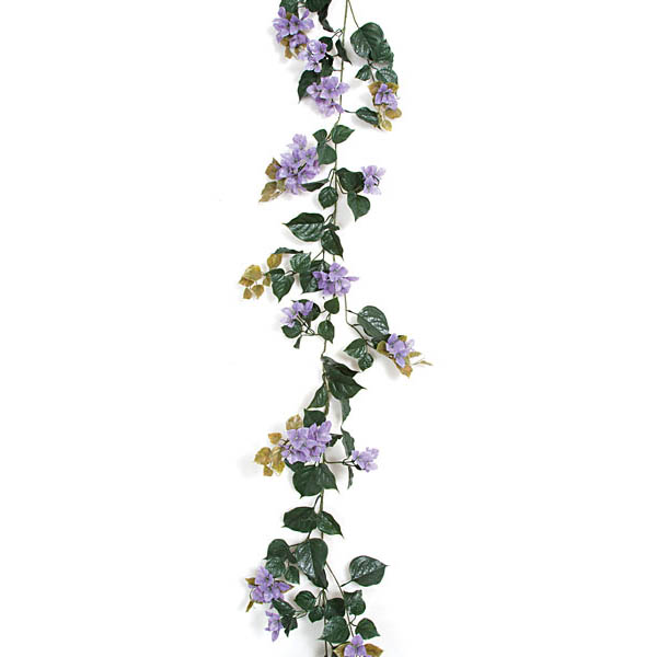 9.5 Foot Outdoor Lavender/purple Bougainvillea Garland (set Of 4)