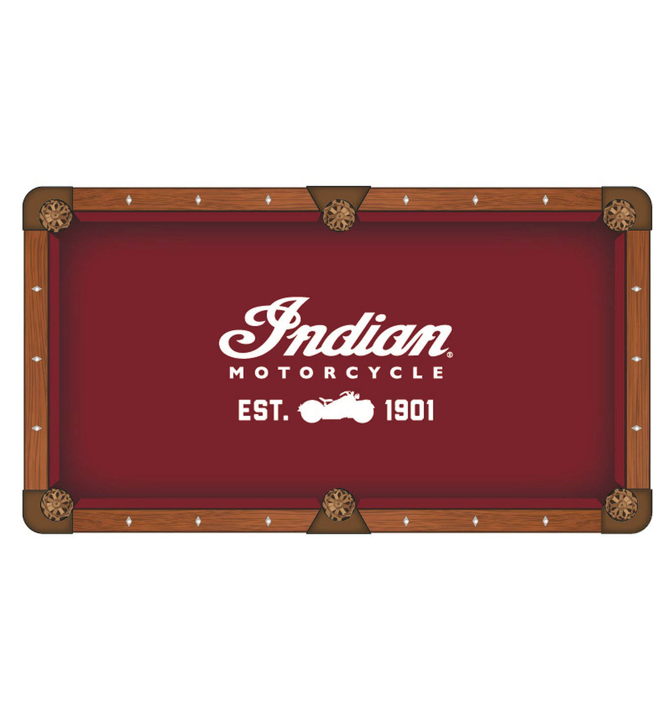 Indian Motorcycle Script Pool Table Cloth