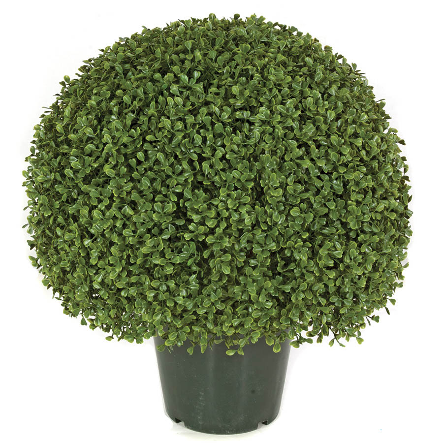 20 Inch Outdoor Potted Plastic Boxwood Ball: Limited Uv