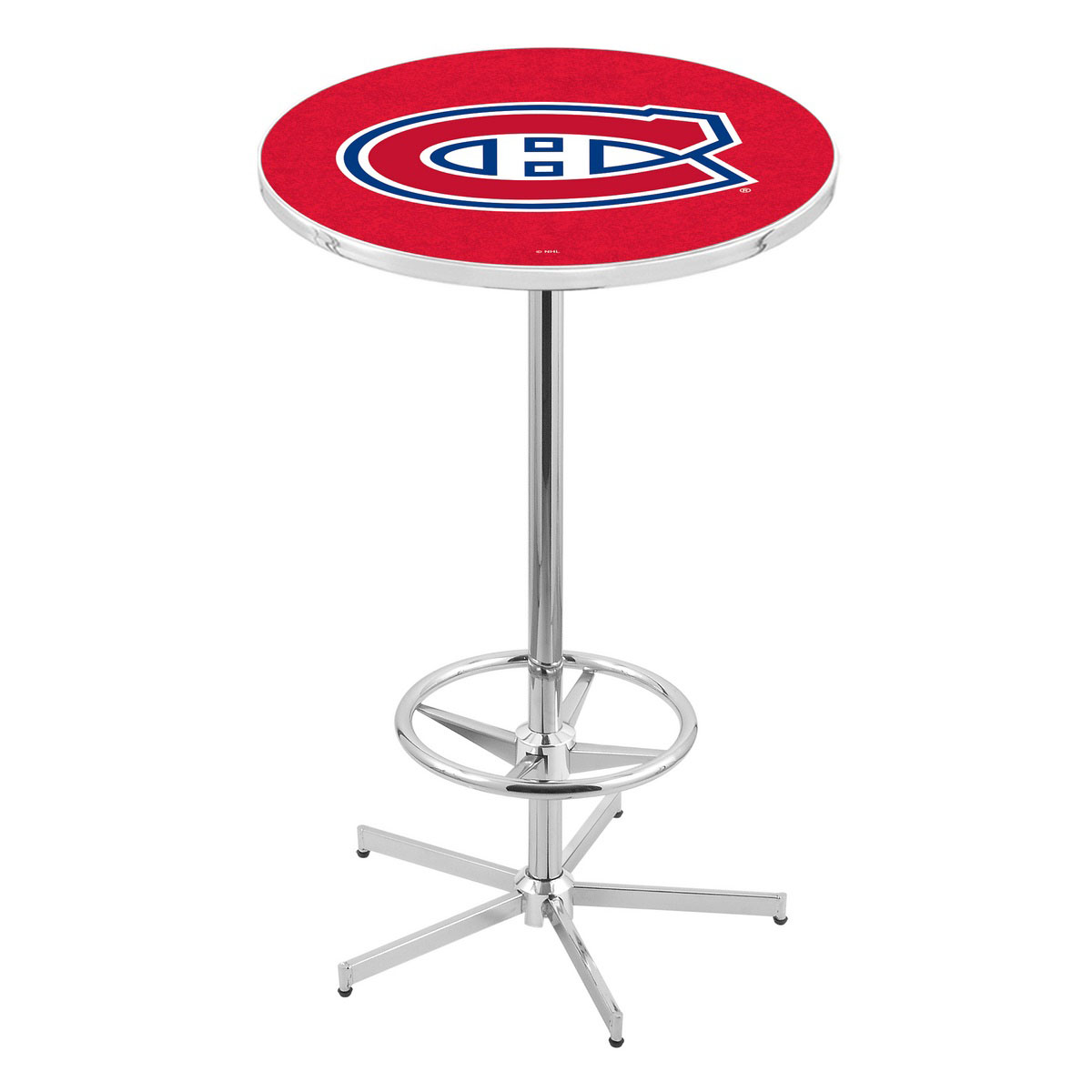 42 Inch Chrome Montreal Canadiens Pub Table