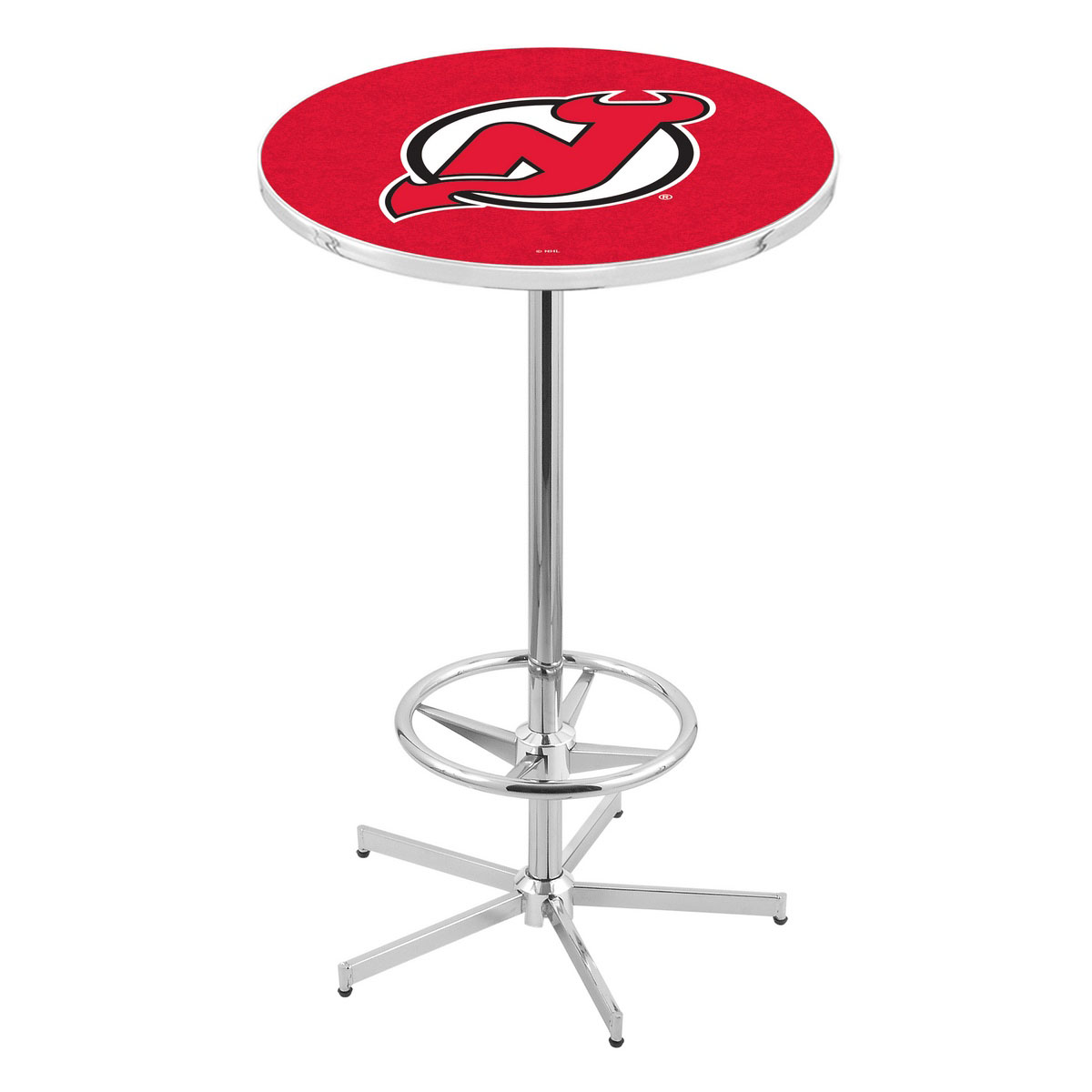 42 Inch Chrome New Jersey Devils Pub Table