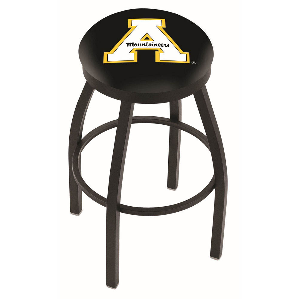 30 Inch Black Appalachian State Swivel Counter Stool W/ Accent Ring