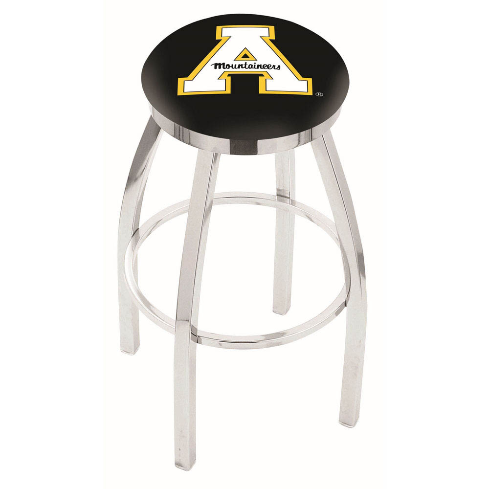 30 Inch Chrome Appalachian State Swivel Counter Stool W/ Accent Ring