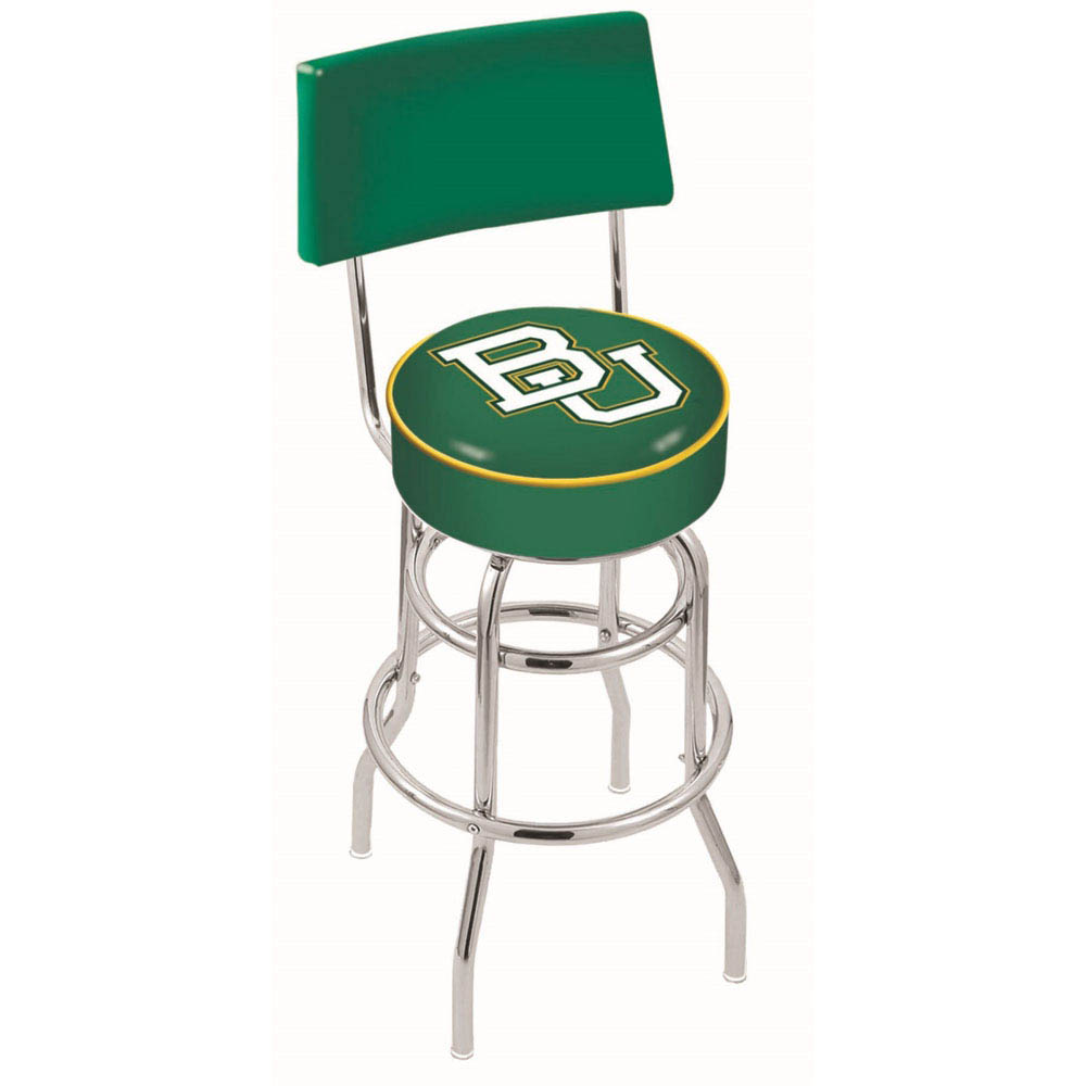 30 Inch Chrome 2-ring Baylor Swivel Counter Stool W/ Back