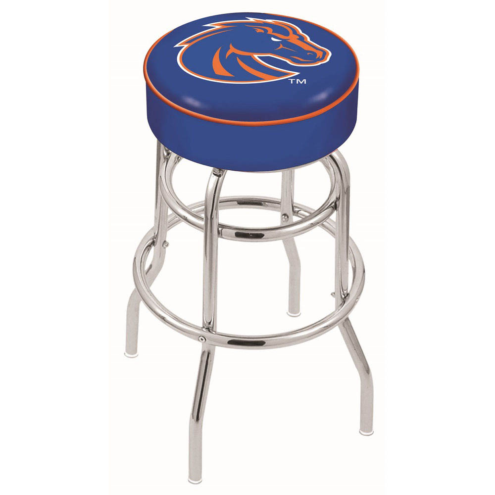 30 Inch Boise State 2-ring Swivel Counter Stool W/ Chrome Base