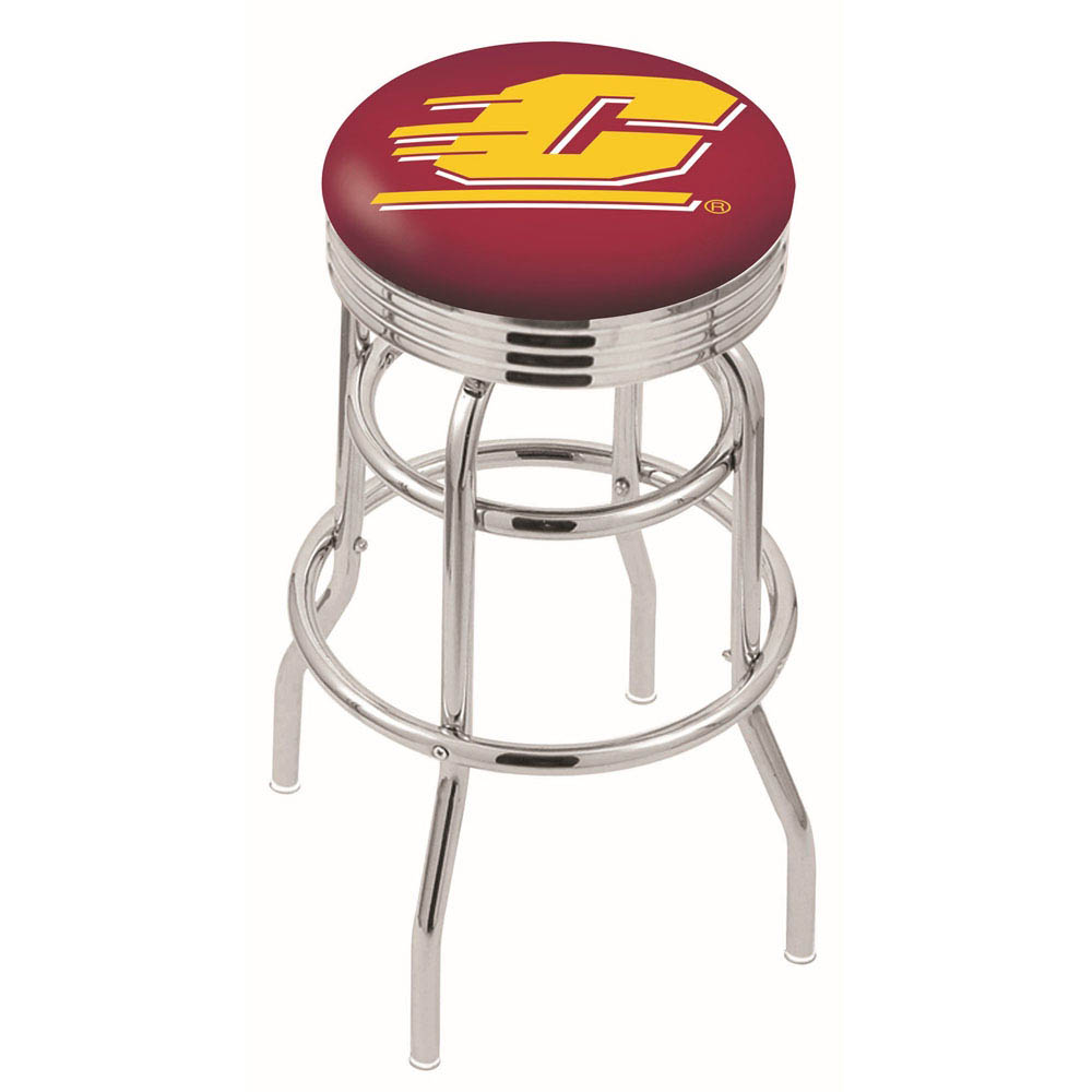 L7c3 - 30 Inch Chrome 2-ring Central Michigan Swivel Counter Stool
