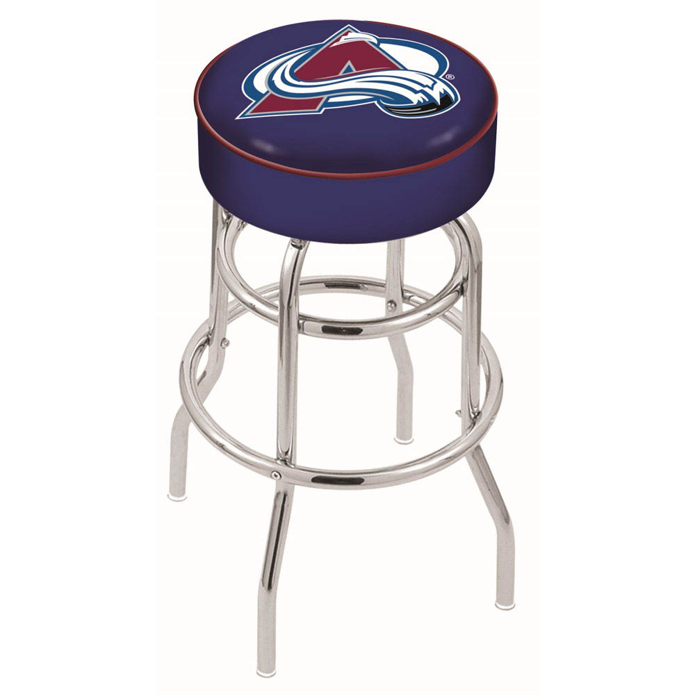 30 Inch Colorado Avalanche 2-ring Swivel Counter Stool W/ Chrome Base