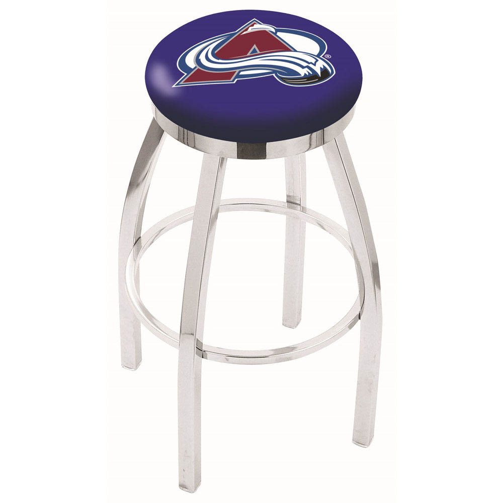 30 Inch Chrome Colorado Avalanche Swivel Counter Stool W/ Accent Ring