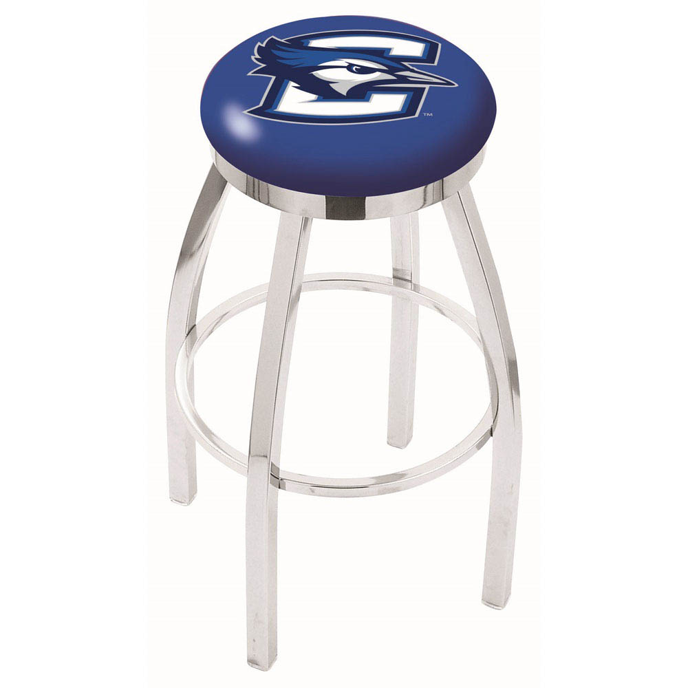 30 Inch Chrome Creighton Swivel Counter Stool W/ Accent Ring